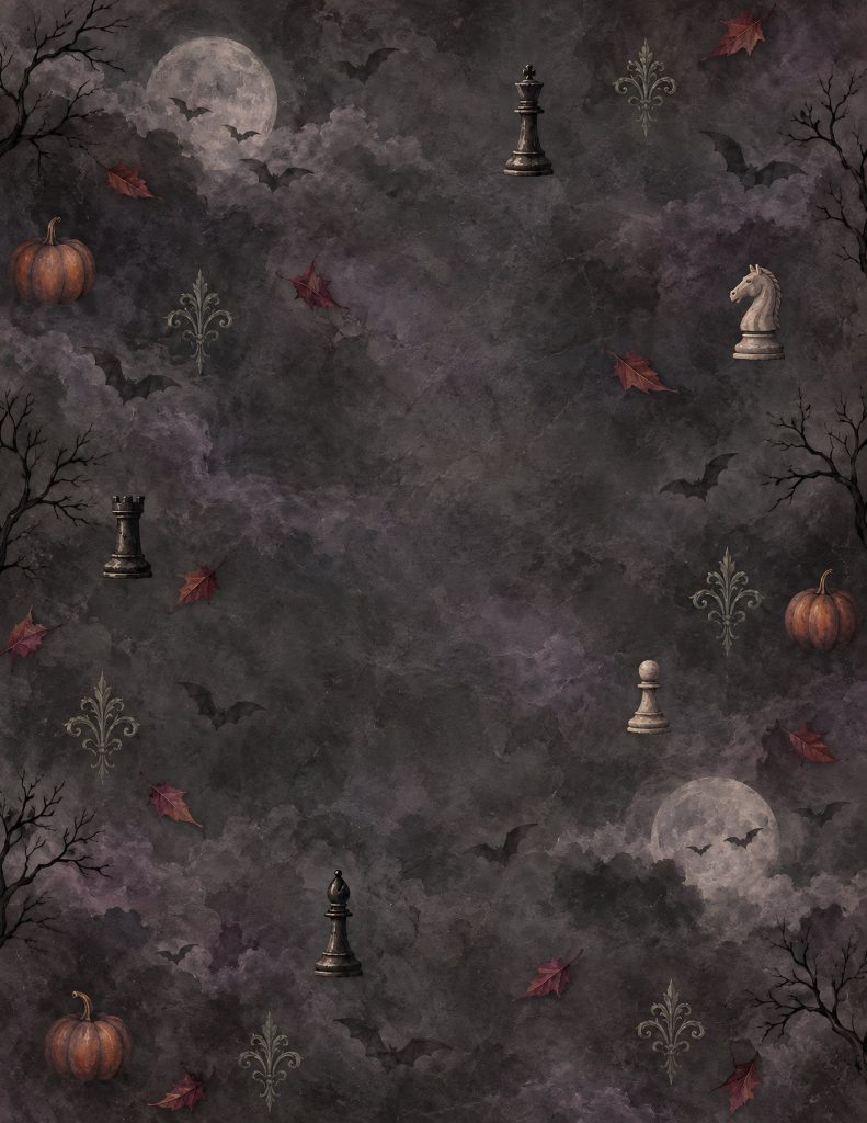 Dark Halloween Chess Scrapbook Paper