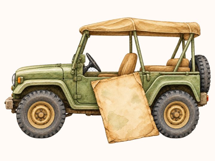 Safari Truck Watercolor Papers Clipart