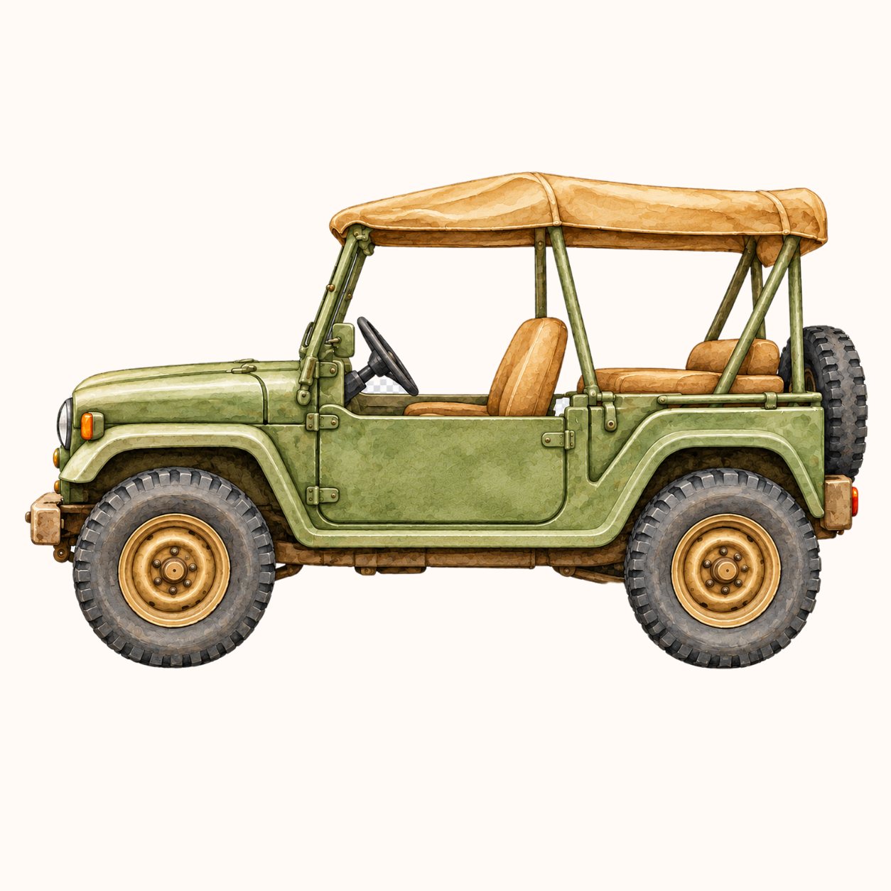 Safari Truck Watercolor Papers Clipart preview 6