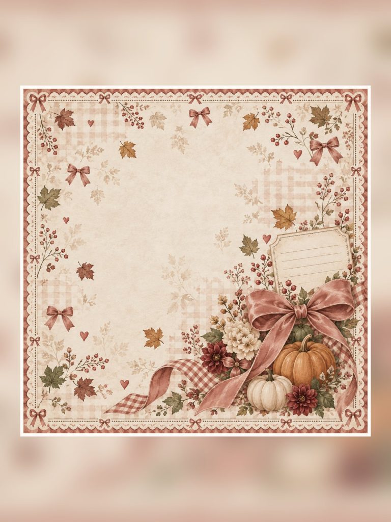 Coquette Fall Bows Ribbon Journal Kit poster portrait