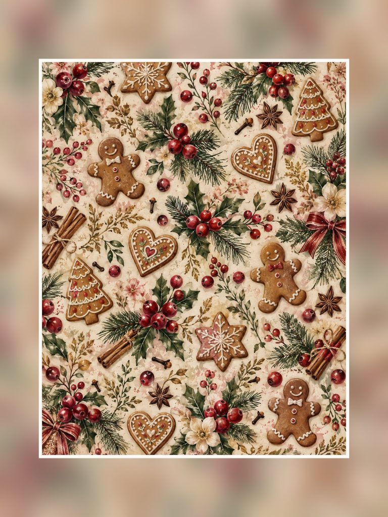 Cranberry Gingerbread Holiday poster portrait