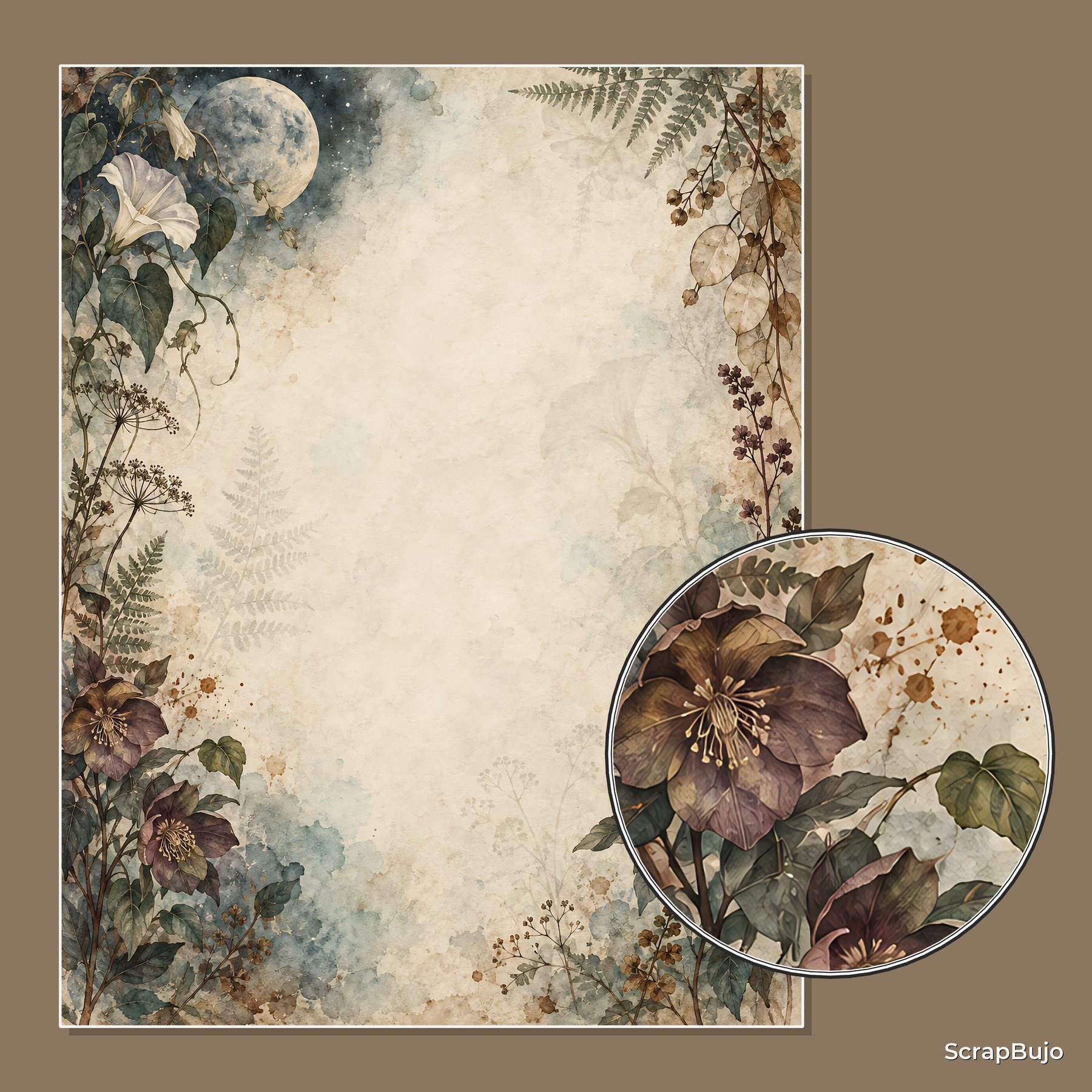 Dark Botanical Digital Papers 101 Gothic preview 5