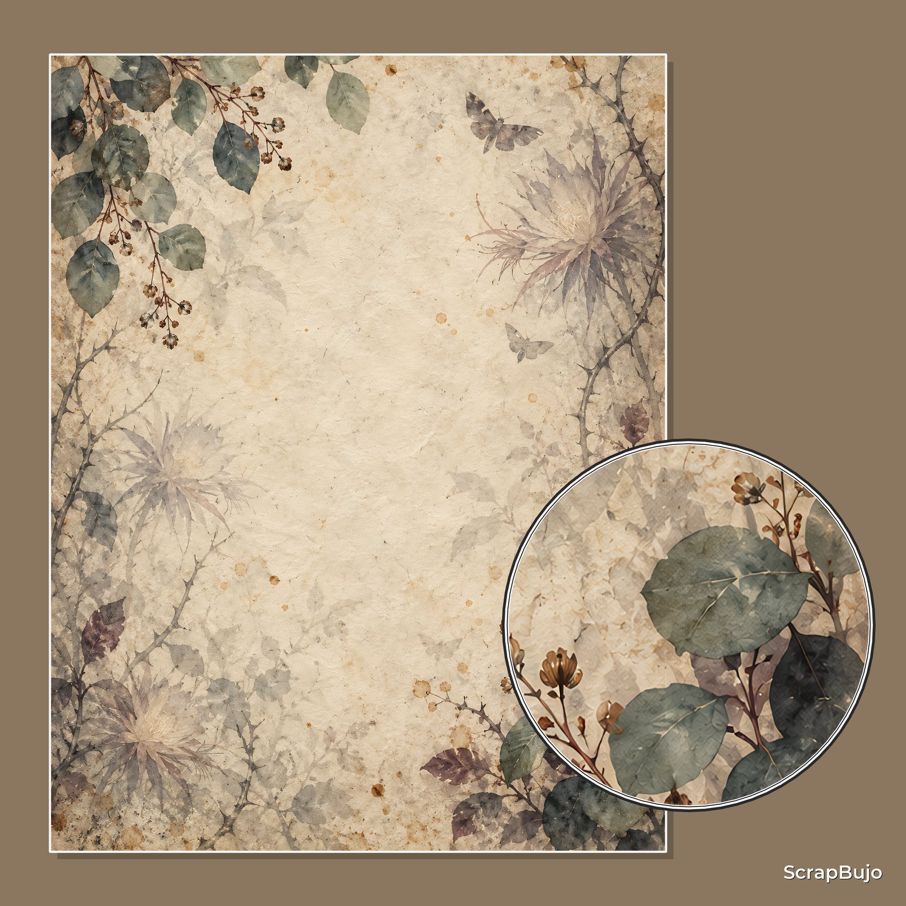 Dark Botanical Digital Papers 101 Gothic preview 6