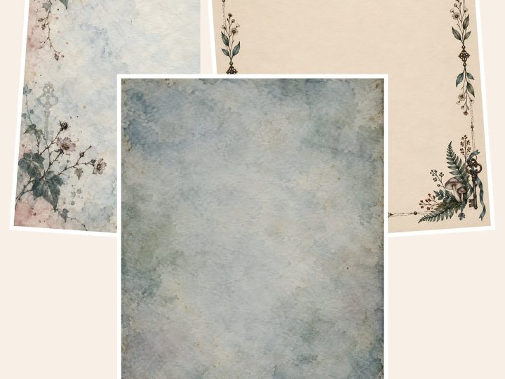 Free Dark Botanical Digital Papers 101 Gothic – 3 Printable Scrapbook Paper Samples