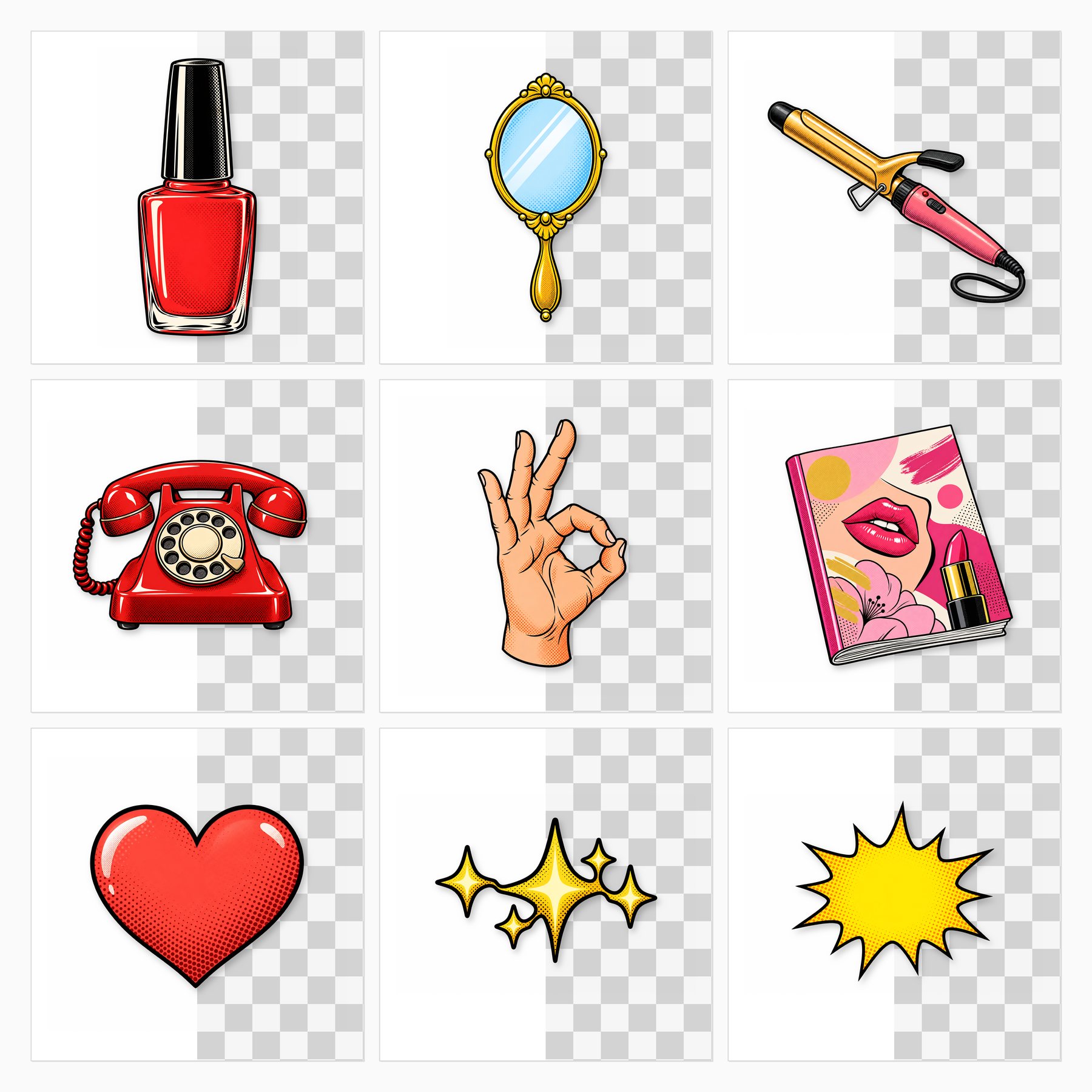 Pop Art Comic Scrapbook Papers and Clipart Bundle for Men and Women preview 3