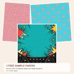 Free Pop Art Comic Scrapbook Papers and Clipart Bundle for Men and Women – 3 square Paper Samples preview
