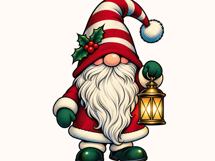 Comic Christmas Gnomes & Santa Pop Art