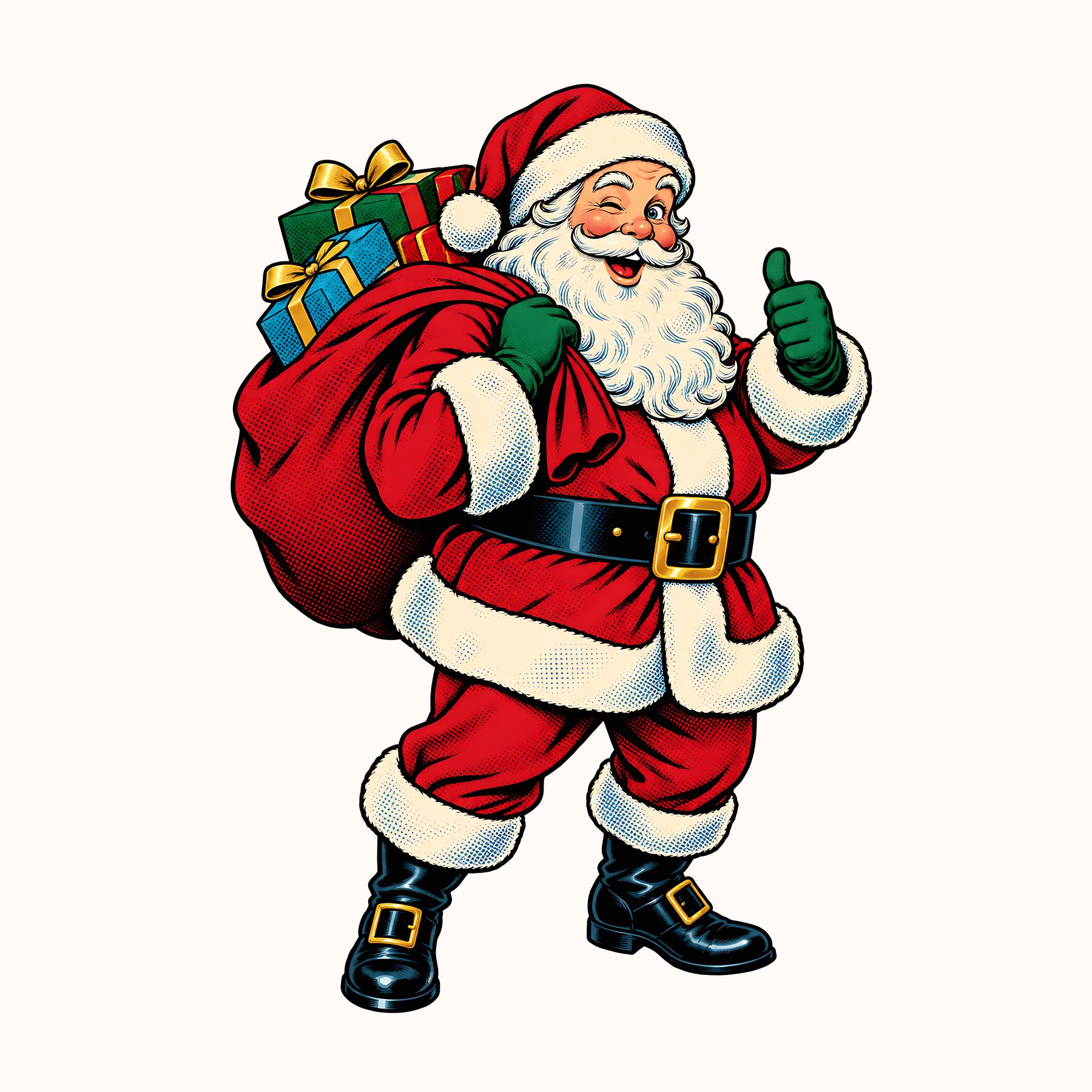 Comic Christmas Gnomes & Santa Pop Art preview 2