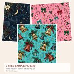 Free Comic Christmas Gnomes & Santa Pop Art – 3 square Paper Samples preview