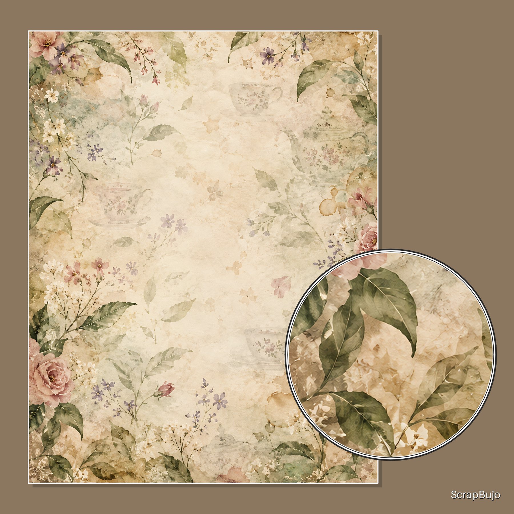Enchanted Tea Garden — 40 US Letter Papers preview 5