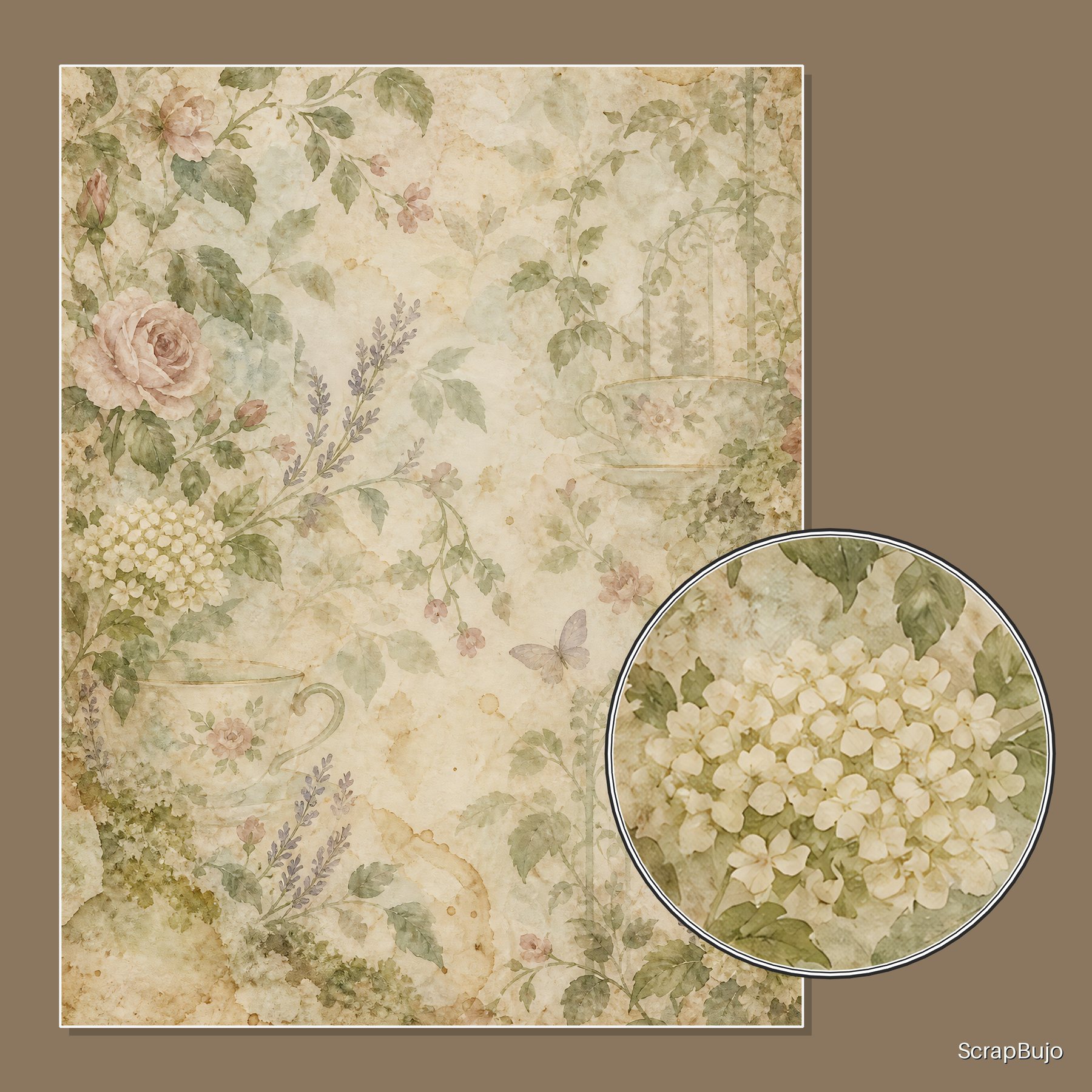 Enchanted Tea Garden — 40 US Letter Papers preview 6