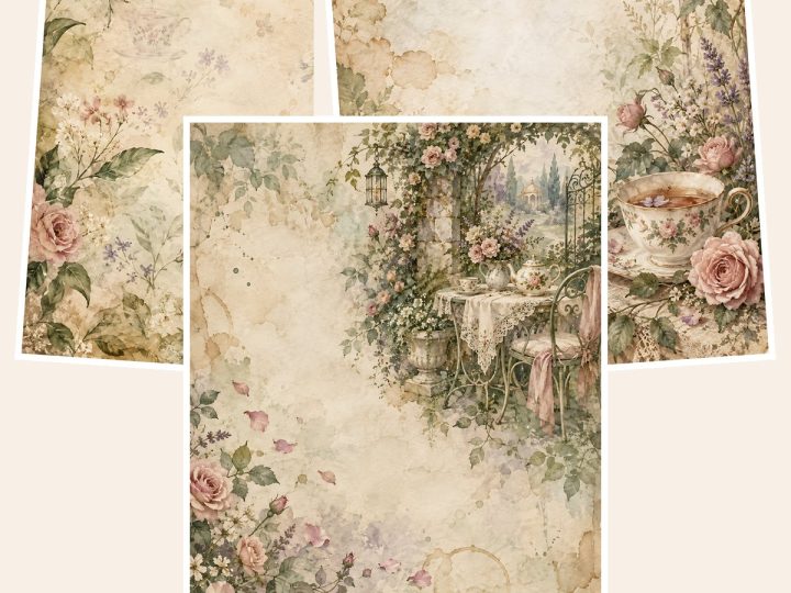 Free Enchanted Tea Garden Paper Samples