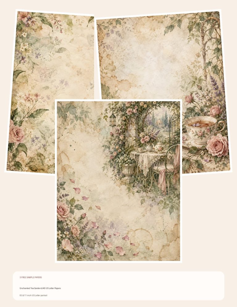 Free Enchanted Tea Garden Paper Samples preview