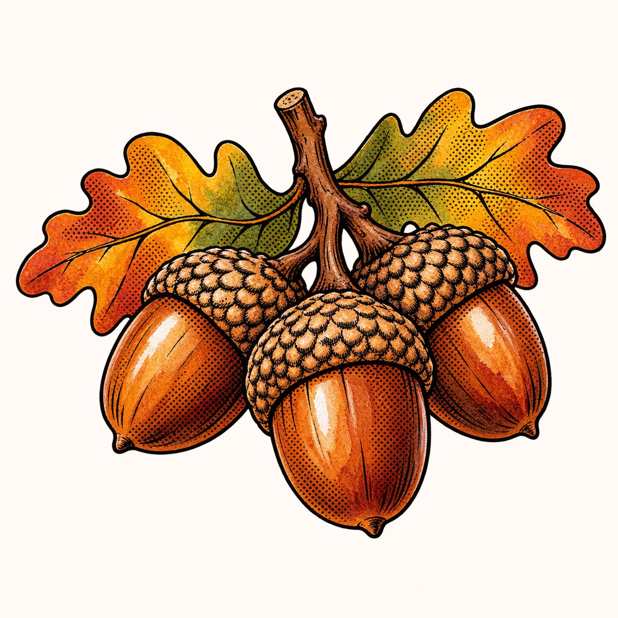 Comic Autumn Pop Art Scrapbook Papers & PNG Cliparts preview 3
