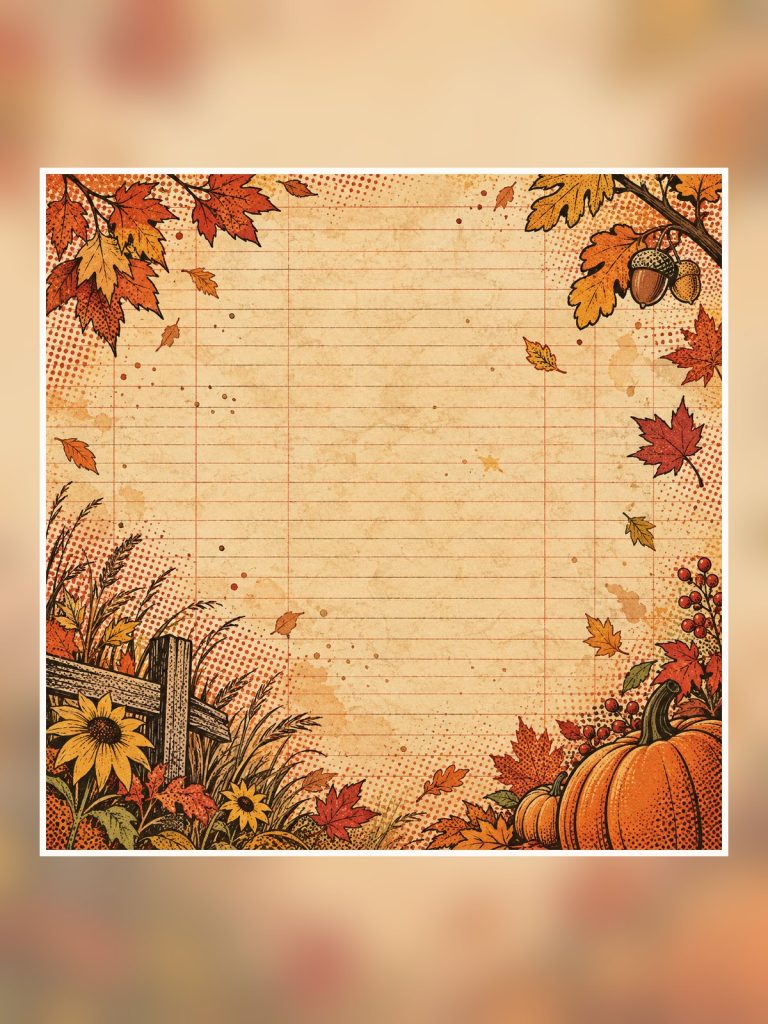 Comic Autumn Pop Art Scrapbook Papers & PNG poster portrait