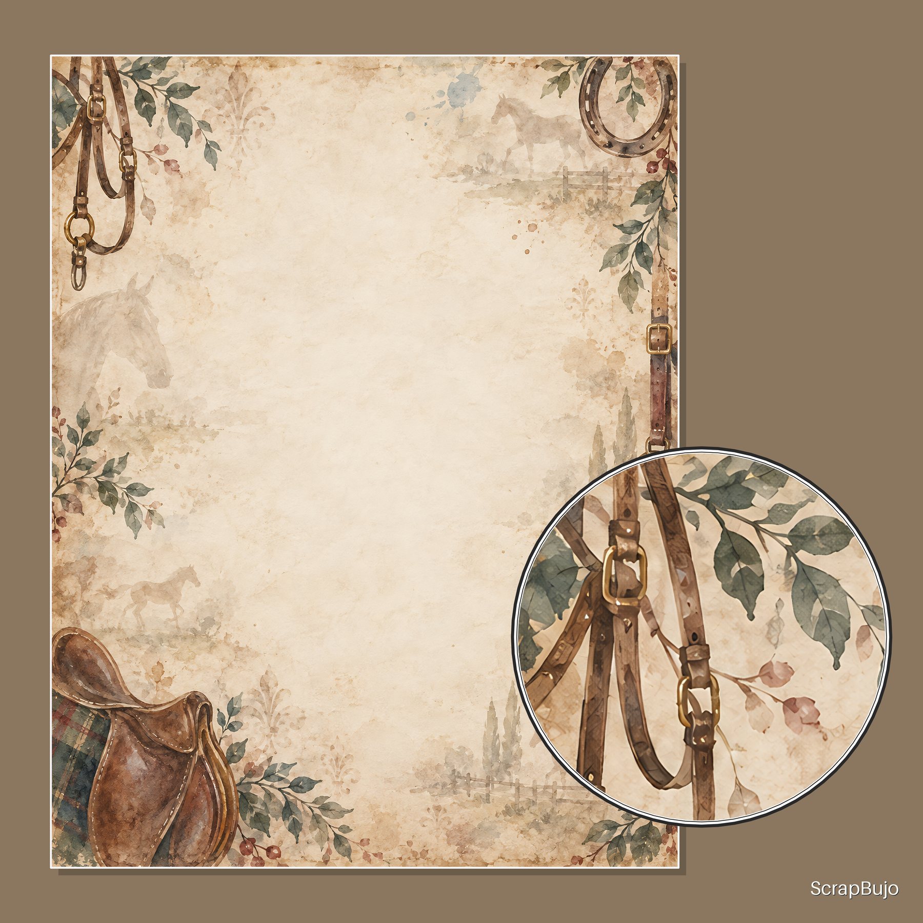 Equestrian Saddle Club Digital Paper Bundle preview 5