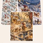 Free Airun's Christmas Gnome Village – 3 Printable Scrapbook Paper Samples preview