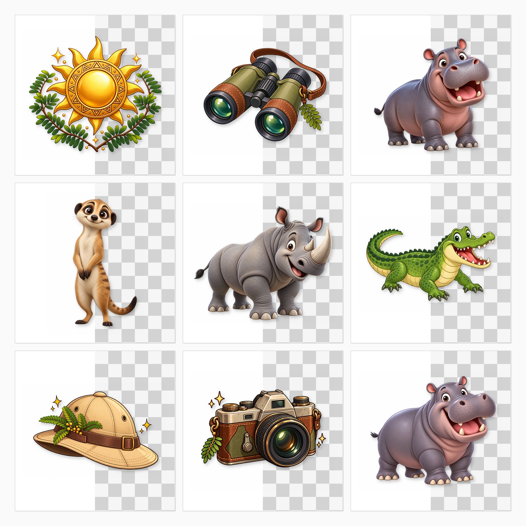 Safari Infantil Comic — 80 Papers, Cliparts & Die-Cuts preview 2