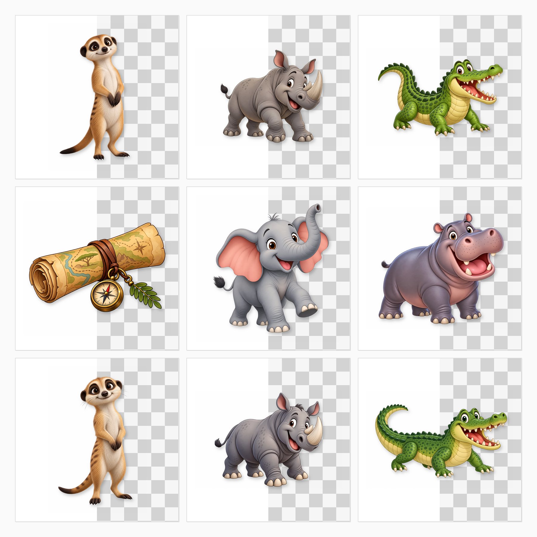 Safari Infantil Comic — 80 Papers, Cliparts & Die-Cuts preview 3