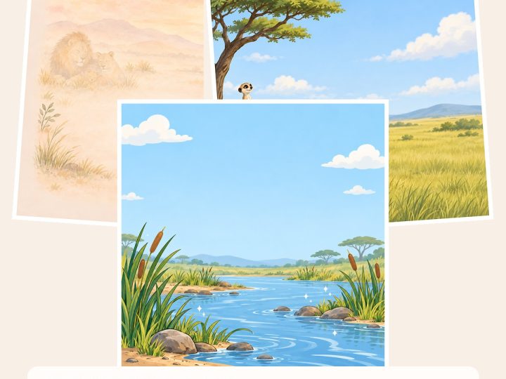 Free Safari Infantil Comic — 80 Papers, Cliparts & Die-Cuts – 3 square Paper Samples