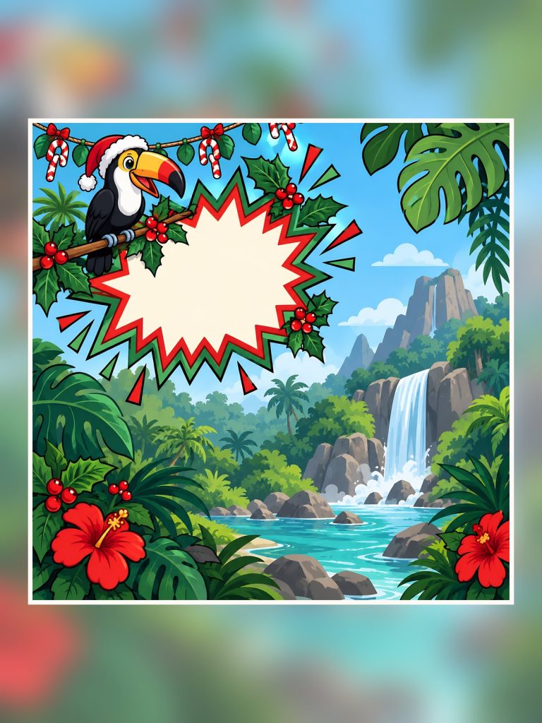 Safari Comic Christmas — 80 Papers, Cliparts & poster portrait