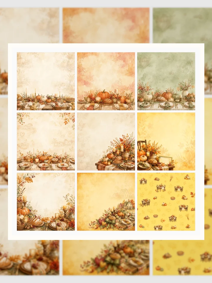 Thanksgiving Table Stories: A Family Album Page Plan visual story illustration