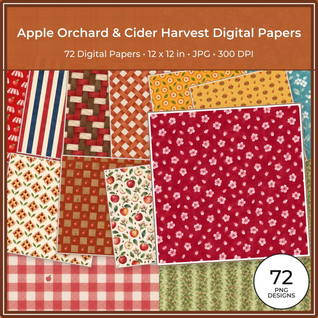 Apple Orchard & Cider Harvest Digital Papers