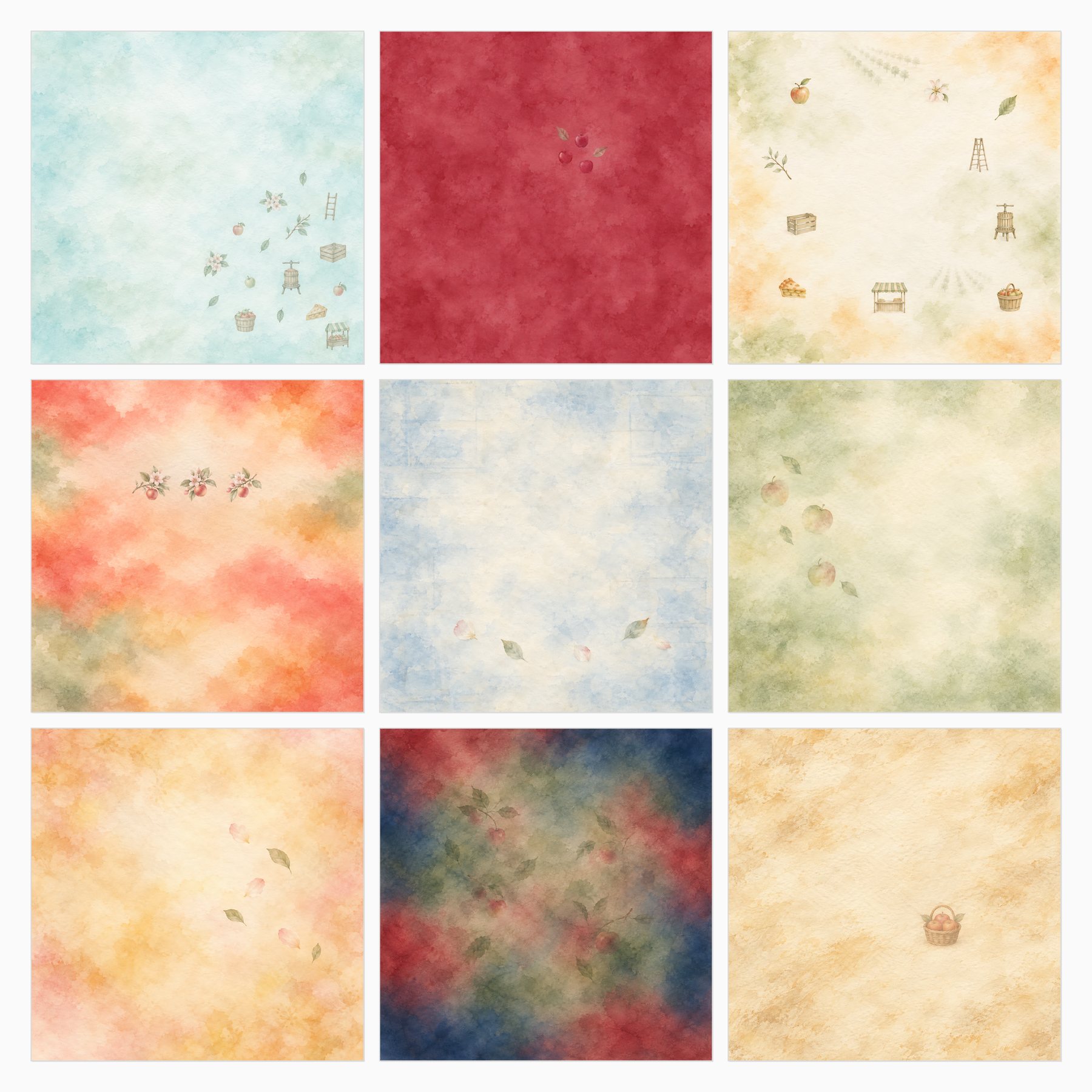 Apple Orchard & Cider Harvest Digital Papers preview 3