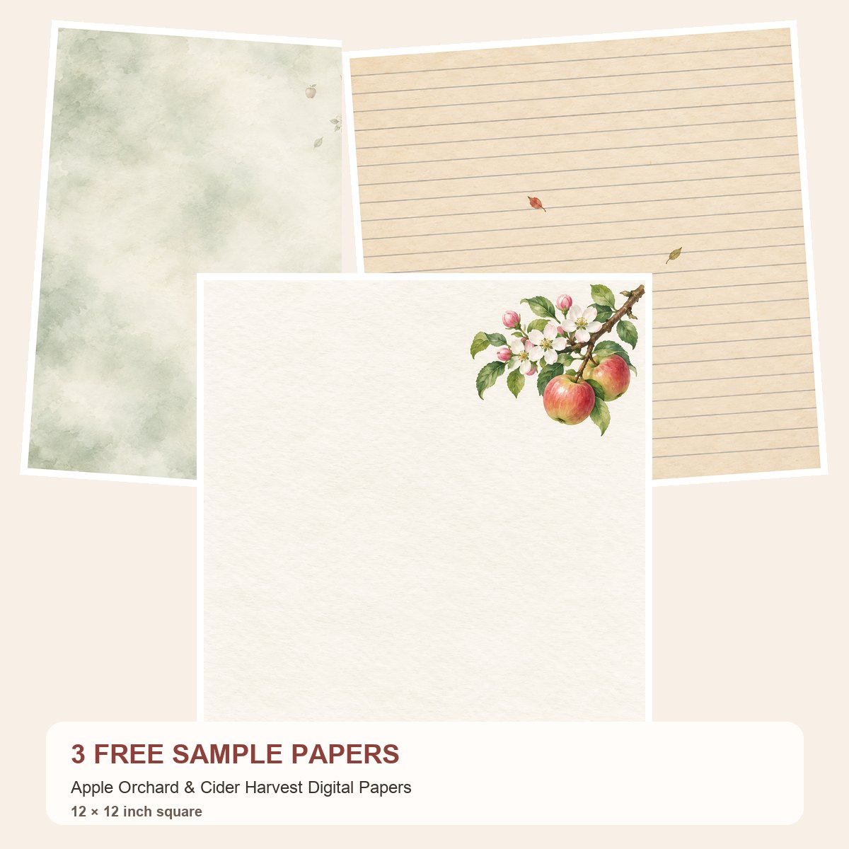 Free Apple Orchard Paper Sample: 3 Printable Pages