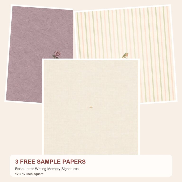 Free Rose Letter-Writing Memory Signatures – 3 Printable Scrapbook Paper Samples preview