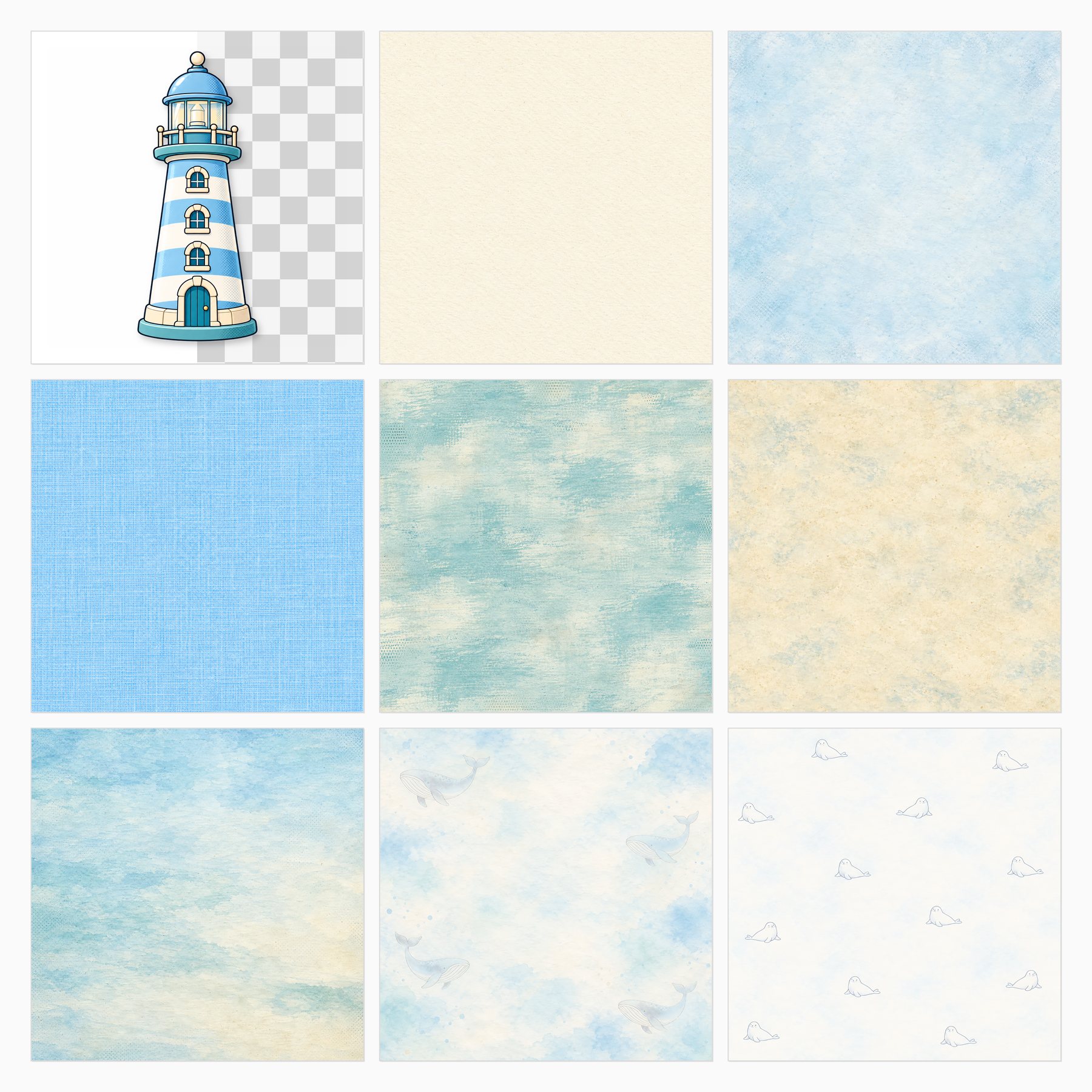 Baby Blue Comic Nursery Digital Papers preview 3