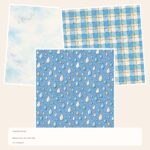 Free Baby Blue Comic Nursery Digital Papers – 3 square Paper Samples preview