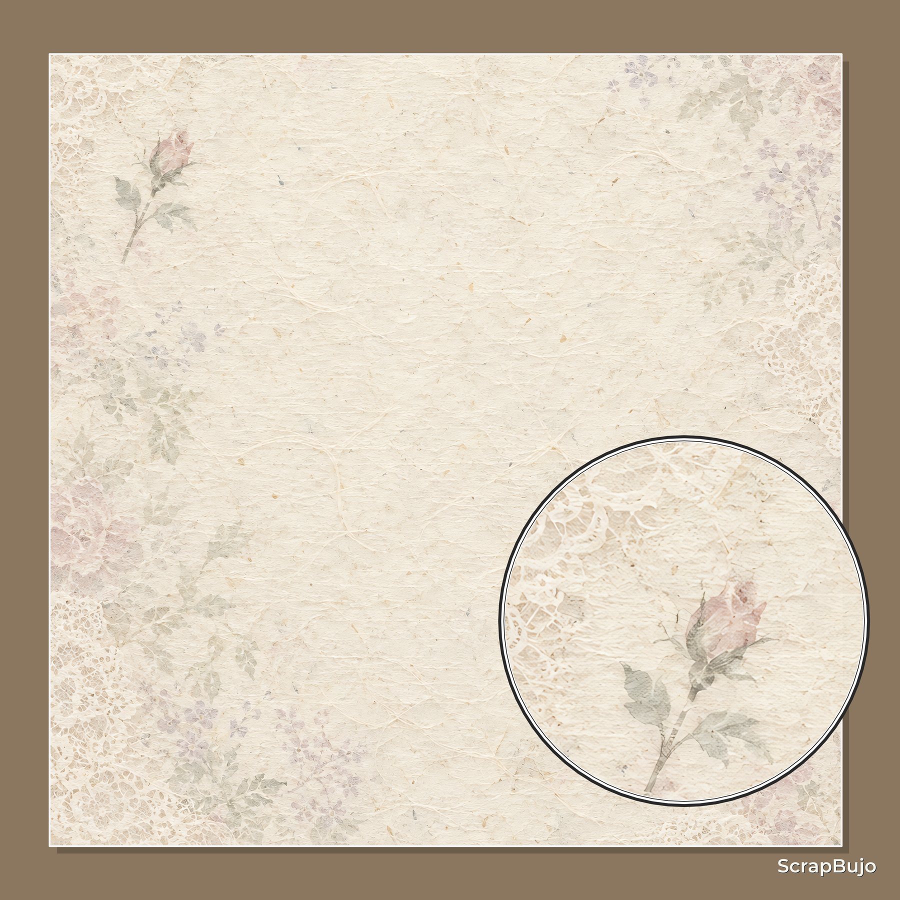 Frosted Rose & Lace Christmas Scrapbook Paper | 40 Shabby Chic 12×12 JPGs preview 5