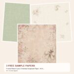 Free Christmas Scrapbook Paper Samples | 3 Shabby Chic Rose & Lace Pages preview
