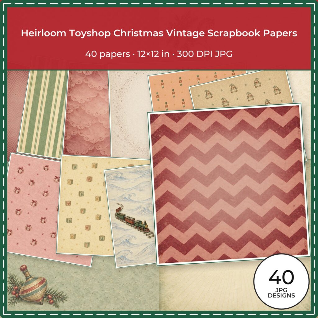 Vintage Christmas Scrapbook Paper 40