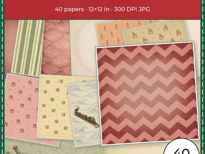 Vintage Christmas Scrapbook Paper 40
