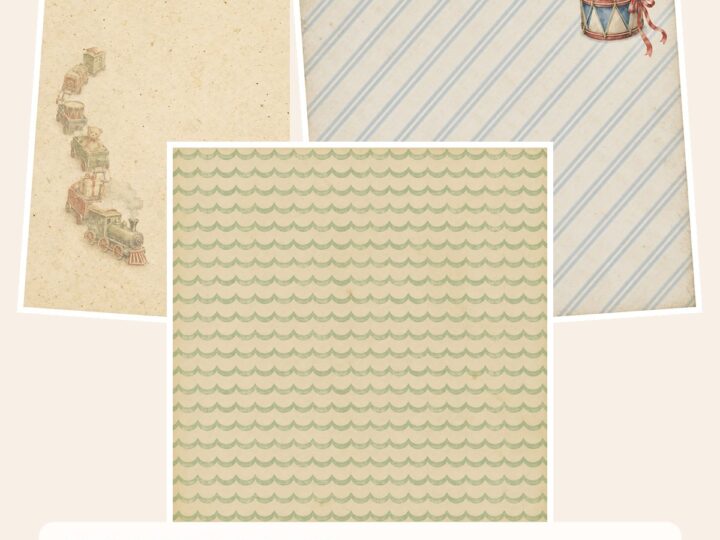 Free Vintage Christmas Scrapbook Paper 40 – 3 Printable Scrapbook Paper Samples