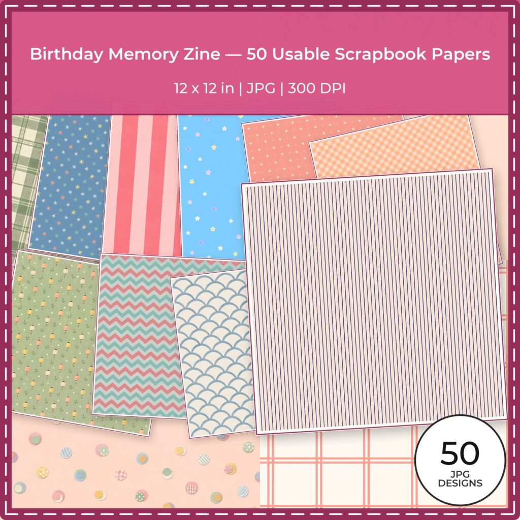 50 Birthday Digital Papers 12X12