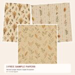 Free Harvest Ledger Autumn Digital Scrapbook – 3 Printable Scrapbook Paper Samples preview