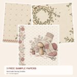 Free Handmade Sewing Doodles – 3 square Paper Samples preview