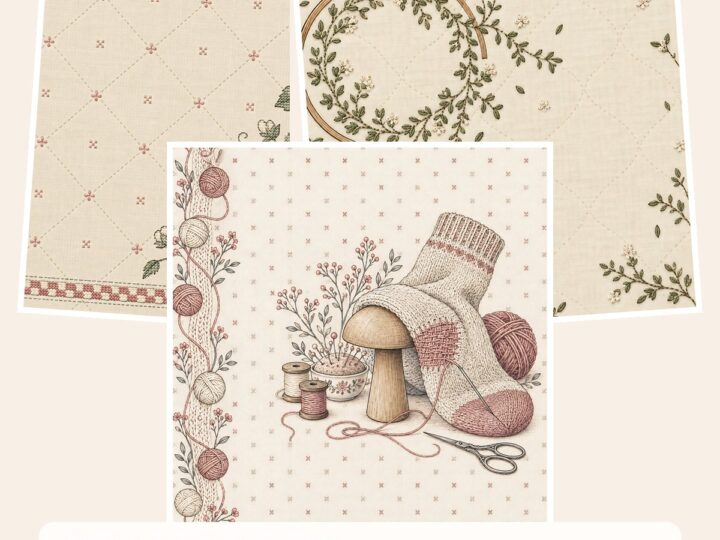 Free Handmade Sewing Doodles – 3 square Paper Samples