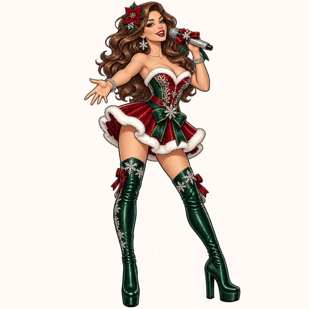 K-pop Christmas Digital Paper and Clipart