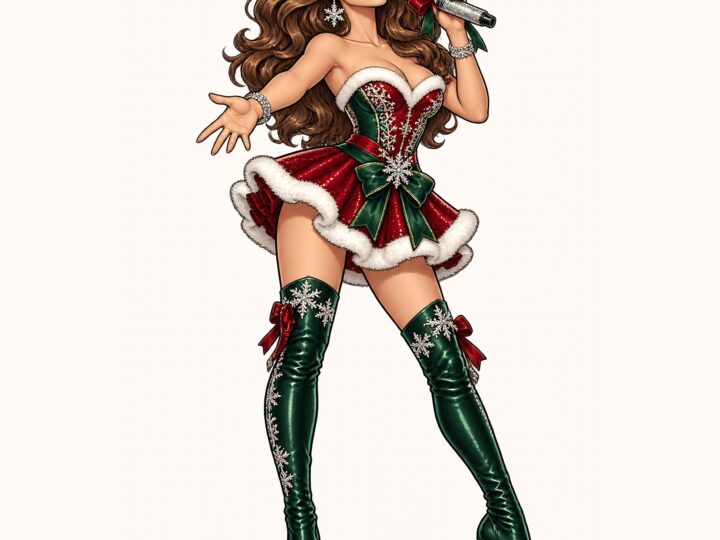 K-pop Christmas Digital Paper and Clipart