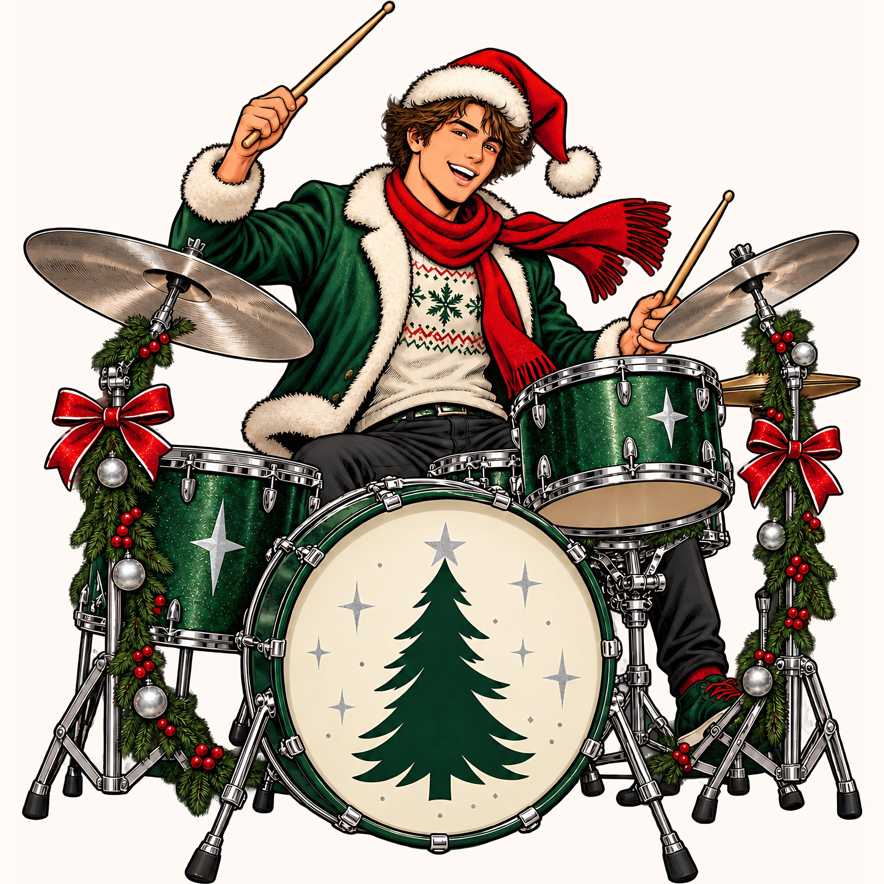 K-pop Christmas Digital Paper and Clipart preview 4