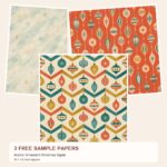 Free Atomic Ornament Christmas Digital – 3 Printable Scrapbook Paper Samples preview