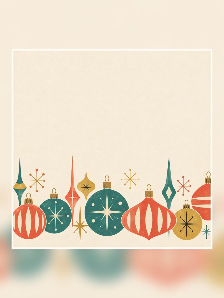 Atomic Ornament Christmas Digital poster portrait