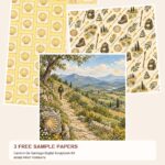 Free Camino De Santiago Digital Scrapbook Kit – 3 square and US Letter Paper Samples preview