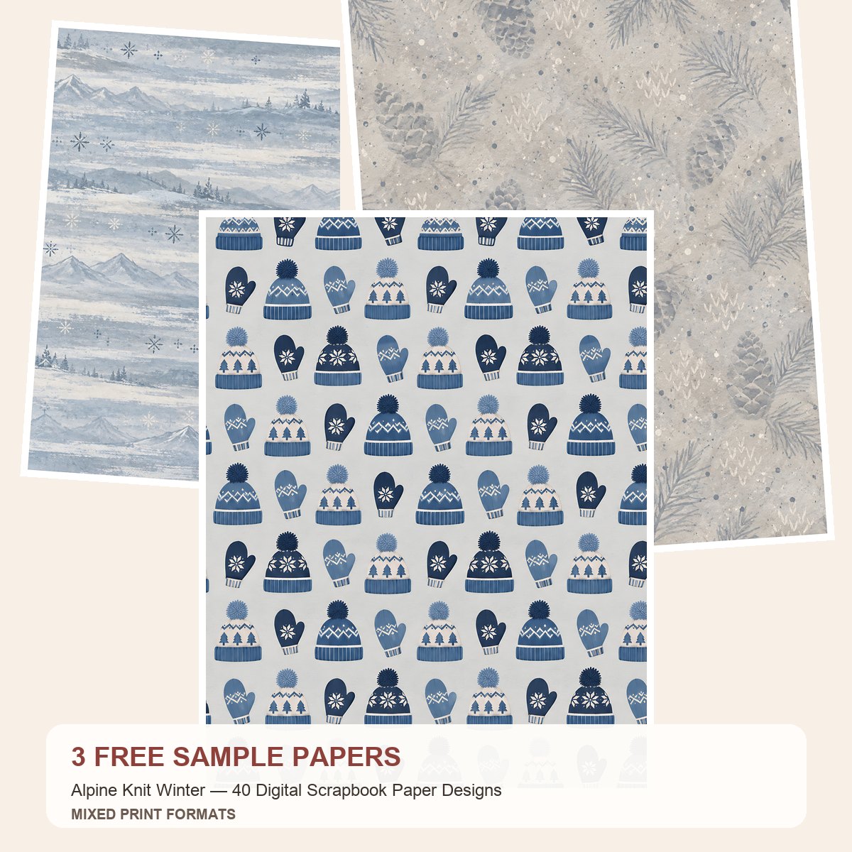 Free Alpine Knit Winter Paper Samples