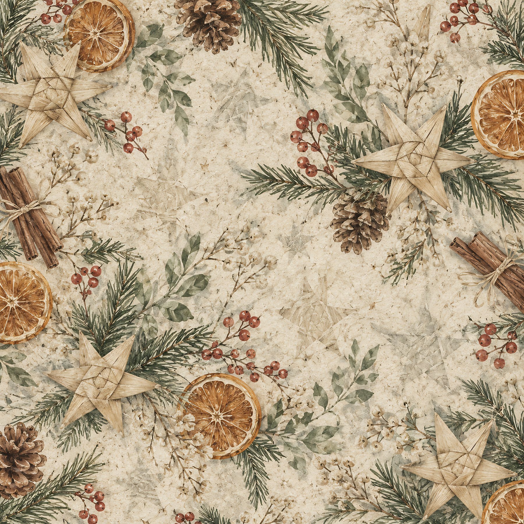 Woven Star Christmas Digital Scrapbook Paper preview 2