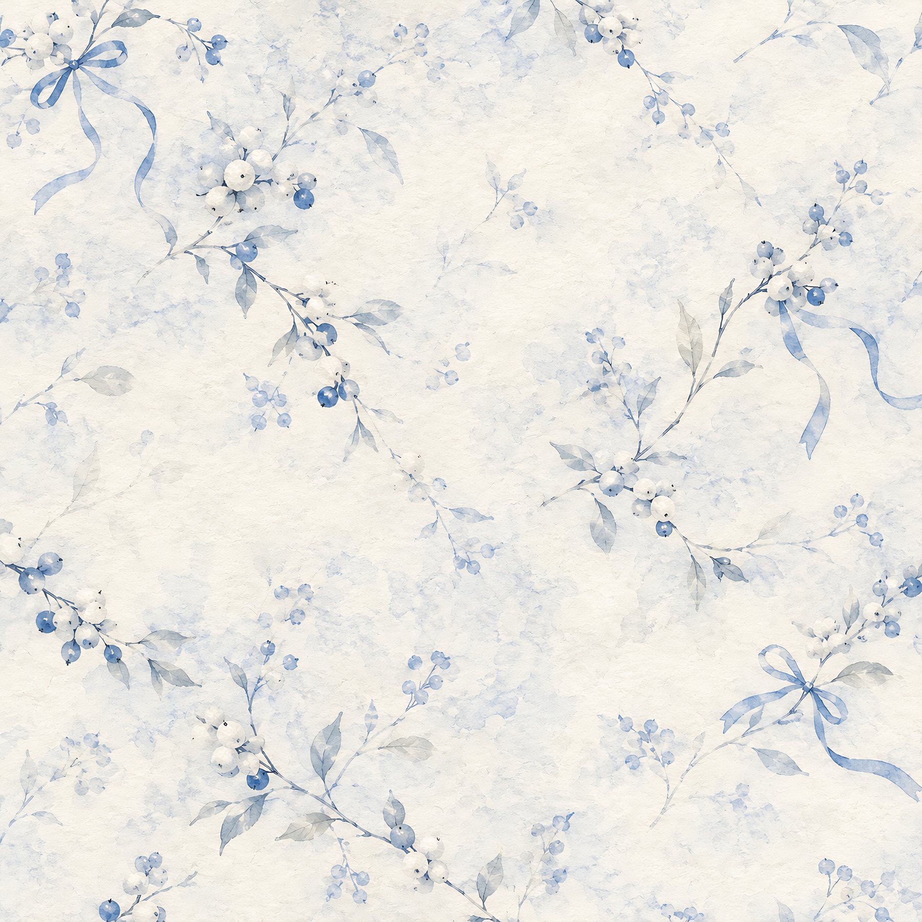 Blue Porcelain Christmas Scrapbook Paper — 40 Designs, 80 JPG Files preview 2